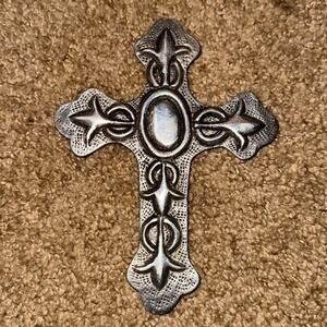 A La Carte 147 Silver Cross Made in Mexico Pewter 6.75 inches